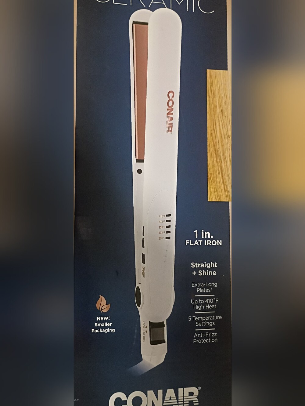 Conair Double Ceramic 1" Flat Iron - Rose Gold / White (Open Box / Unused)